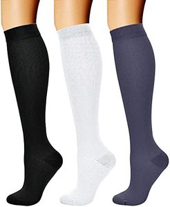 CHARMKING Compression Socks for Women & Men Circulation (3 Pairs) 15-20 mmHg is Best Support for Athletic Running Cycling (2X,Multi 52)