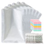 50pcs 1 Gallon Mylar Bags for Food Storage with Oxygen Absorbers 500CC (6 Packs of 10pcs) and Labels, 9.5 Mil 10"x14" Vacuum Sealer Bags Heat Sealable Bags for Long Term Food Storage(Extra Thick）