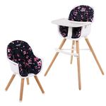 Nania - Paulette high Chair - from 6 Months to 5 Years - Reversible Cushion - Adjustable Tray - Made in France (Cherry Tree)