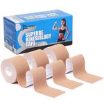 SUPERBE Kinesiology Tapes, K Sports Tape Muscle Tape for Knee Shoulder Ankle Elbow, 5cm X 5m (Beige)