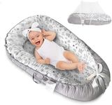 PIERRI Baby Lounger for Newborn with Detachable Mosquito Net Toddler Floor Lounger Baby Reversible Infant Lounger Baby Lounger for Newborn Ultra-Soft Cotton Baby Double-Sided nest Lounger