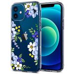 CYRILL Cecile Compatible with iPhone 12 / iPhone 12 Pro Case Cover, Clear Floral Design on Hard PC Back TPU Bumper for iPhone 12/ iPhone 12 Pro (2020) - Midnight Bloom