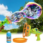 Bubble Machine Bubble Gun for Kids - Giant Bubble Wand for Toddlers 1-3, Large Bubble Blower Maker Big Bubbles for Kids Age 4-8, Outdoor Outside Fun Dinosaur Bubbles Toys Birthday Gifts for Boys Girls