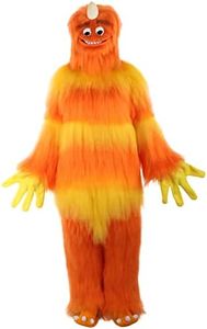 HPO Adult Unisex Animated Movie Orange Monster Costume Set, Best for Halloween, Flame-retardant Synthetic Materials