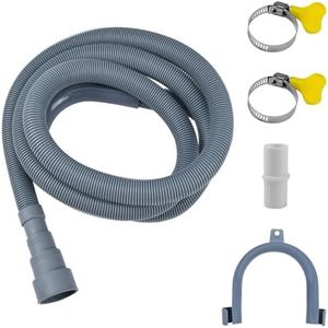 Washing Machine Drain Hose 6.5 Feet Flexible Washer Drain Hose Universal Dishwasher Drain Hose Extension Kits with 1 Extension Adapter and 2 Hose Clamps U-Bend Hose Holder