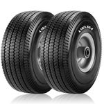 Cenipar 10x3.50-4” Tire Wheels 10" Heavy Duty Solid Flat-Free Replacement Tire with 5/8" Axle Borehole-10” Flat Free Tubeless Tires for Wagon Wheelbarrow Garden Cart and Trolleys, 2-Pack