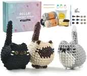Zepiany Crochet Kit for Beginners, Crochet Cat Beginner Crochet Kit for Adults, Amigurumi Crochet Animals Cat Crafts Crochet Kits, Easy Knitting Kit Christmas Gifts