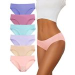 Culture Flossy® Women Ice Silk Seamless Briefs Panties Low Waist Seamless Sexy Underwear Pack of Multicolored (M, Multicolor Pack -6)