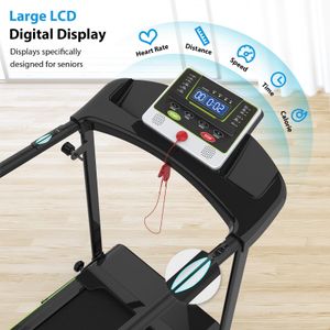 CIIHI Senior Walking Treadmill – Foldable, Long Handrails, 300 lbs Capacity, Heart Rate Monitor
