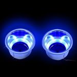 2PCS LED Stainless Steel Cup Drink Holderwith 8 LED Blue DrainMarine Boat Rv Camper