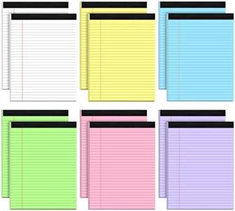 AILZFEI Legal Pads 8.5 x 11 Wide Ruled - Note Pads 30 Sheets/Pad - 20lb Colored Notepad Paper - Perforated Notepad with Sturdy Back - Pink, Purple, Yellow, Green, Blue, White