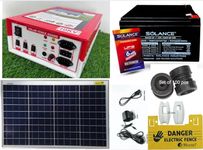 10kv AC DC Zatka Machine Solar Fence Energizer Set for Agricultural Farms 40 Acre (Machine,12ah Battery, 30 Watt Panel,100 giradi,20 Corners)