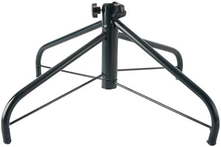 FlyGulls Christmas Tree Stand for Live Tree Christmas Tree Base for Artificial Trees 7.5 feet Folding Metal Xmas Tree Stand for 0.9 Inch Diameter Tree Pole (Green, 17 Inch)