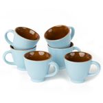 Bodhi House Ceramic Serving Tea, Coffee Mug | Ideal for Green Tea, Hot Chocolate, and Milk | Microwave and Dishwasher Safe | Glossy Finish | Set of 6 | 180 Ml, Arctic Blue