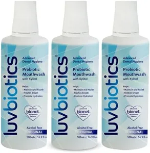 Luv Biotics Mouthwash with Oral Probiotics, Xylitol & Aloe Vera - 3 x 500ml