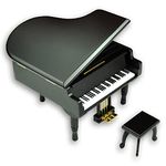 BinkeGG Black Wooden Wind up Grand Piano Music Box with Sankyo Musical Mechanism Tune: You are My Sunshine