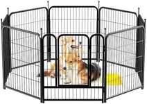 PawGiant Dog Fence Playpen 24”/32”/40” Indoor Outdoor for Small/Medium/Large Dogs, Metal Pet Puppy Cat Exercise Fencing Gate Crate Cage Outside RV, Camping, Yard, Garden