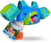 Puddle Float Jumper 20-30-50-60-70 Pounds, Toddler Swim Vest for 1-3-5-6-9 Years Old, Pool Floats with Swimming Arm Floaties Swim Jacket & Water Wings for Kids Swimmies, Boys, Girls, niños, Dinosaur