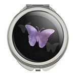 GRAPHICS & MORE Purple Butterfly Watercolor Silhouette Compact Travel Purse Handbag Makeup Mirror