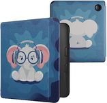 kwmobile Case Compatible with Kobo Libra 2 Case - eReader Cover - Cute Elephant Light Blue/Dark Blue/Grey