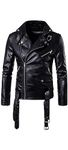 LEATHER JACKET BIKER FOR MEN'S SIZE (XS to 4XL) (M)