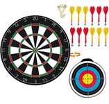 18 inch Magnetic Dart Board Set- 12pcs Magnetic Dart - Excellent Indoor Game and Party Games - Safe Magnetic Dart Board for Kids and Adult (White)