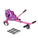 TRIOBLADE Hoverkart Galaxy Kart Attachment Adjustable Hoverboard Seat Go Kart Racer Frame Fits All Hoverboards Sizes - 6.5", 8" and 10",Pink/Blue/Purple (Galaxy Pink)