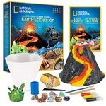 NATIONAL GEOGRAPHIC Earth Science Kit - Science Experiments & STEM Activities for Kids, Crystal Growing Kit, Kids Volcano Kit, Gemstone Dig Kit & Rock Collection, Geology Kit for Kids