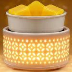 Maromamix Ceramic Wax Melt Warmer with 7-Color Light–Electric Candle Warmer for Scented Melts, PTC Heating Oil Burner for Home, Office, Gift & Decor