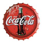 Bayyon Coco Cola Bottle Cap Decorative Bottle Caps Metal Tin Signs Cafe Beer Bar Decoration Plat 13.8" Inches Wall Art Plaque Vintage Home Decor (Bottle)