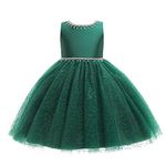 Weileenice Flower Girl Dress Emerald Green Sequins Rhinestone Kids Birthday Party Gala Pageant Wedding Bridesmaids Prom Princess Ballgown 6-7 Toddler Vintage Puffy Tulle Dresses Holiday Dance Banquet