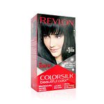 Revlon ColorSilk Permanent Hair Color For Women, Salon Perfect Hair Colour at Home with 100% Grey Coverage | Pro-Keratin & No Ammonia | Up to 8 Weeks of Colour | Shade - Black 1N (Pack of 1)