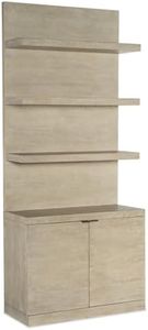 Hooker Furnishings Cascade Four-Shelf Bookcase with Oak Veneer for the Library or Study