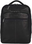 Kenneth Cole unisex adult Manhattan Commuter Slim 16" Computer & Tablet Travel, Business, Work, School Bookbag Laptop Backpack, Black, Colombian Leather Backpack US