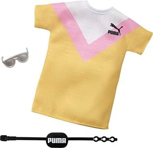 Barbie Clothes: Puma Outfit for Barbie Doll with 2 Accessories, T-Shirt, Multicolor