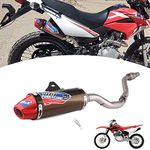 JFG RACING Dirt Bike Exhaust,Motorcycle Slip On Exhaust Muffler Pipe Full Kit for CRF150F/CRF230F 2003-2017/TAO TAO TBR7/HAWK 250