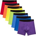 INNERSY Men's Cotton Boxer Briefs Stretchy Underwear Multipack for a Week(Bright Rainbow,Large)