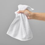 Amazon Basics Face Towels for bathroom, 100% Cotton Extra Absorbent washcloth, Fast Drying - salon towel - 24-Pack, White (30 x 30 cm)