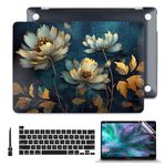 Batianda Case for New MacBook Pro 13 Inch 2022 M2 Chip and Model A2338 M1 A2251 A2289 2021 2020 Release,Creative Series Hard Shell with Keyboard Cover & Screen Protector, Blooming Flowers