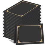 HAUTOCO 50 Pcs Certificate Holders, Black Diploma Folders Document Covers with Gold Foil Border for Letter Size 8.5x11 Cardstock, Award, Graduation