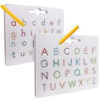 Cots and Cuddles 2-In-1 Magnetic Alphabet Dot Board For Kids | Uppercase & Lowercase Letters | Montessori Learning Toy For Preschoolers | Reusable Fine Motor Skills Activity Board For Age 3+, 2 Piece