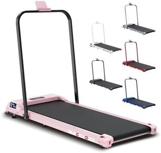 BLACK LORD Pink Electric Walking Pad Foldable Treadmill - Bluetooth APP Remote Control, Exercise Machine 2.4HP Fitness Equipment Under Desk, Cardio Aerobic Trainer for Home Office Gym Jogging Running