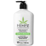 Hempz Natural Herbal Body Moisturizer: Fresh Coconut & Watermelon Moisturizing Skin Lotion, 17 oz