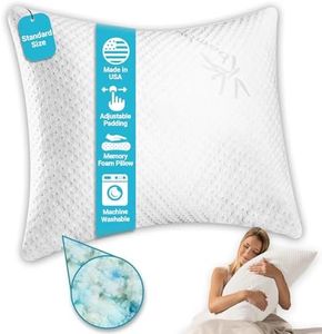 Xtreme Comforts Pillows for Sleeping - GreenGuard Gold Certified Adjustable Standard Memory Foam Pillow for Side, Back & Stomach Sleepers w/Removable Cooling Zipper Cover - Made in The USA