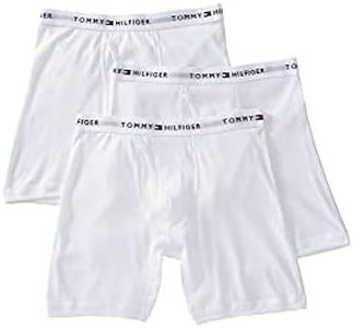 Tommy Hilfiger Men's 3-Pack Cotton Boxer Brief,White,Small(28-30)
