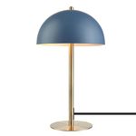 Globe Electric 52942 Luna 15" Desk Lamp, Matte Blue, Matte Brass Accents, in-Line On/Off Rocker Switch