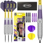 Target Darts Luke Littler Brass Steel Tip Darts Set – 22G Steel Tip Dart, The Nuke Player Edition Dart Set, Dart Flights, Shafts & Dart Case Included | Professional Dart Accessories
