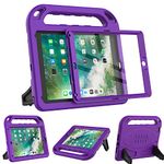 Surom Kids Case for New iPad 9.7 2018/2017 with Built-in Screen Protector, Light Weight Shock Proof Handle Stand Kids Case for iPad 9.7 2017/2018 iPad Air/iPad Air 2/iPad Pro 9.7 - Purple