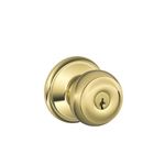 Schlage Lock Company F51VGEO505/605 F51A VGEO505K4 Georgian Entry Knob, Bright Brass