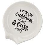 Coffee Spoon Rest, Engraved Cute Counter Spoon Holder Funny Farmhouse Home Bar Coffee Station Table Accessories Décor, Gift for Coffee Lovers Girlfriend Wife Husband Anniversary Friends